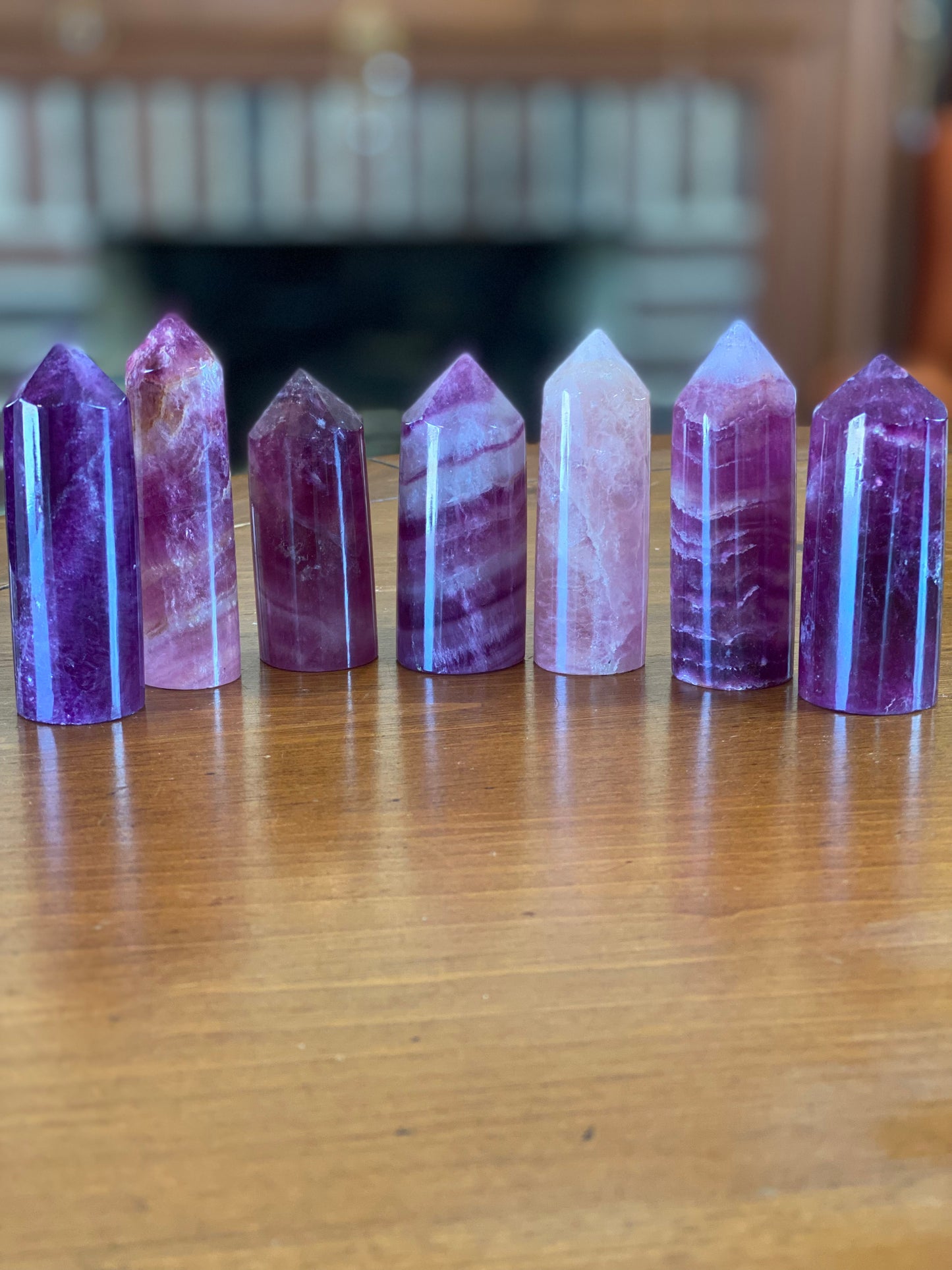 Magenta Fluorite Cylinders Tower