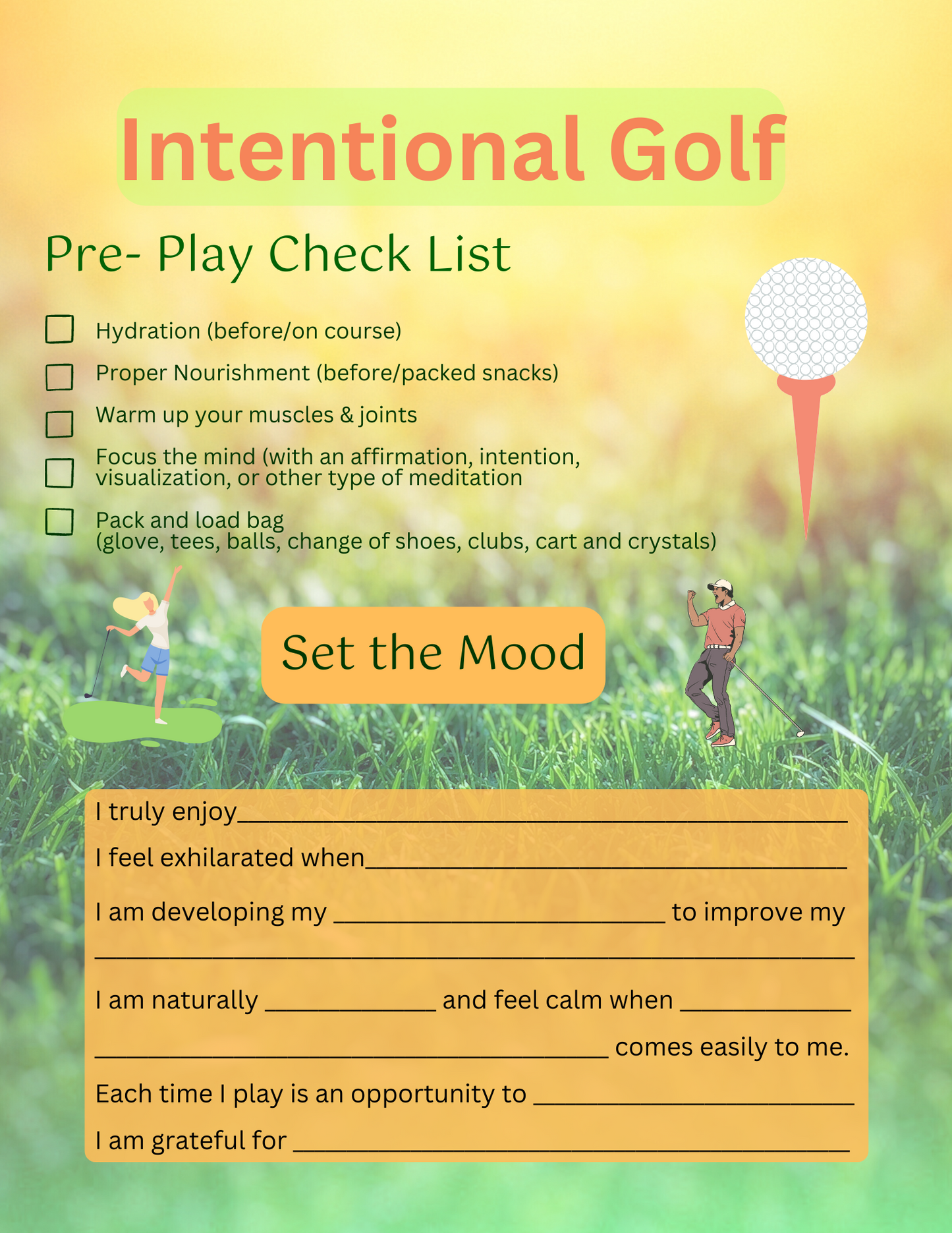Intentional Golf Printable