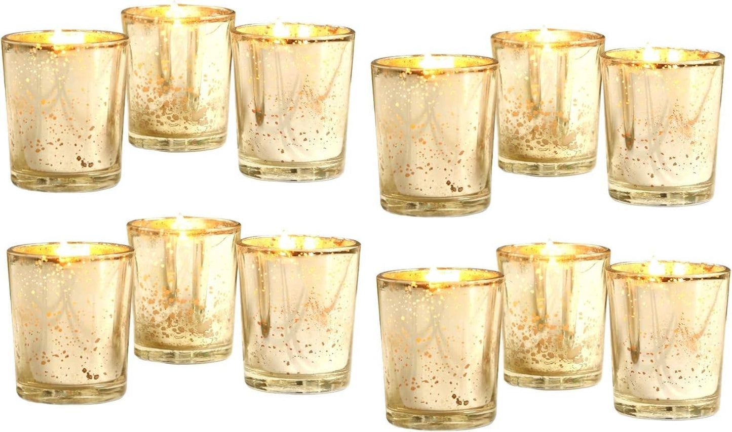 COMING SOON: Gold Metallic Glass Votive Candle (unscented)