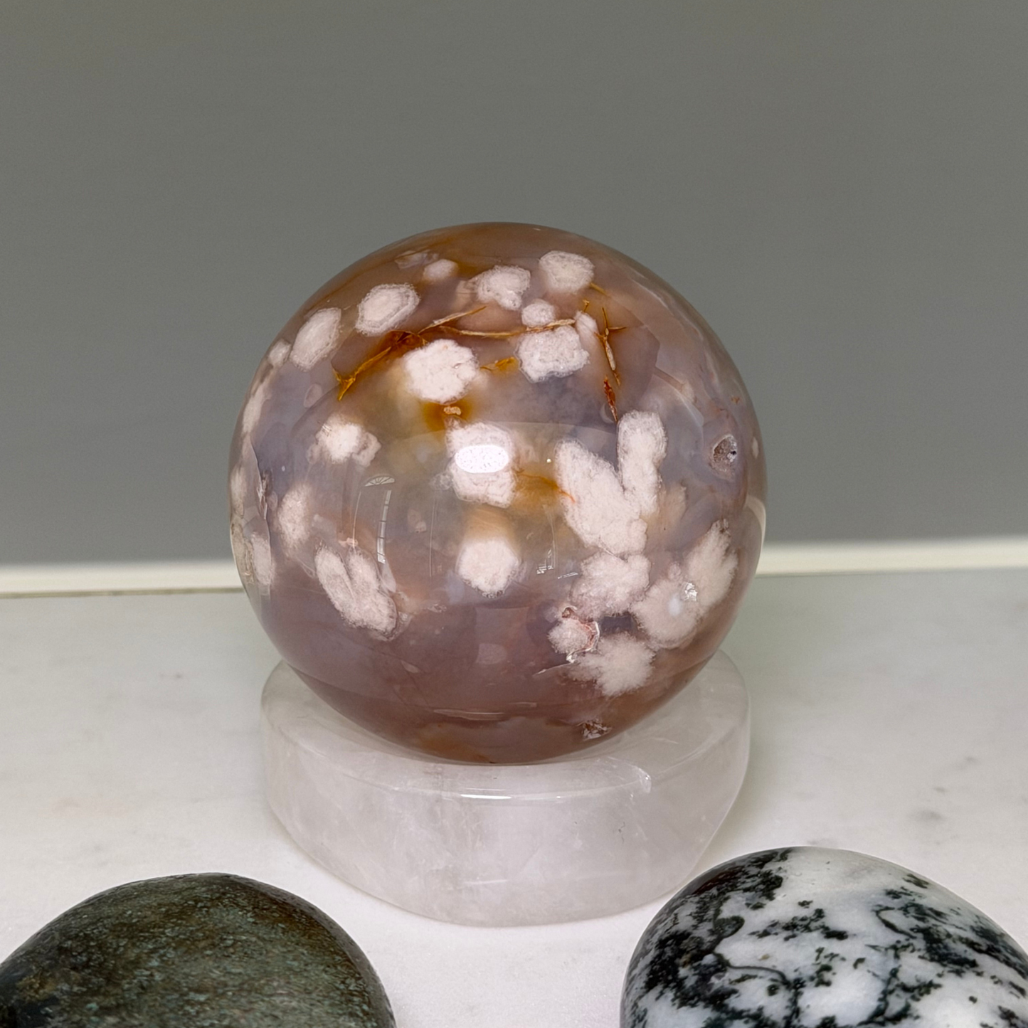 Flower Agate Sphere (2–2.5”) – Gentle Growth & Heart-Led Expansion
