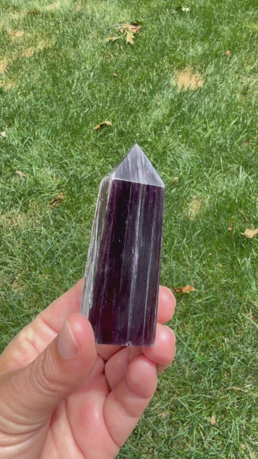 Load and play video in Gallery viewer, Lepidolite Purple Mica Obelisk
