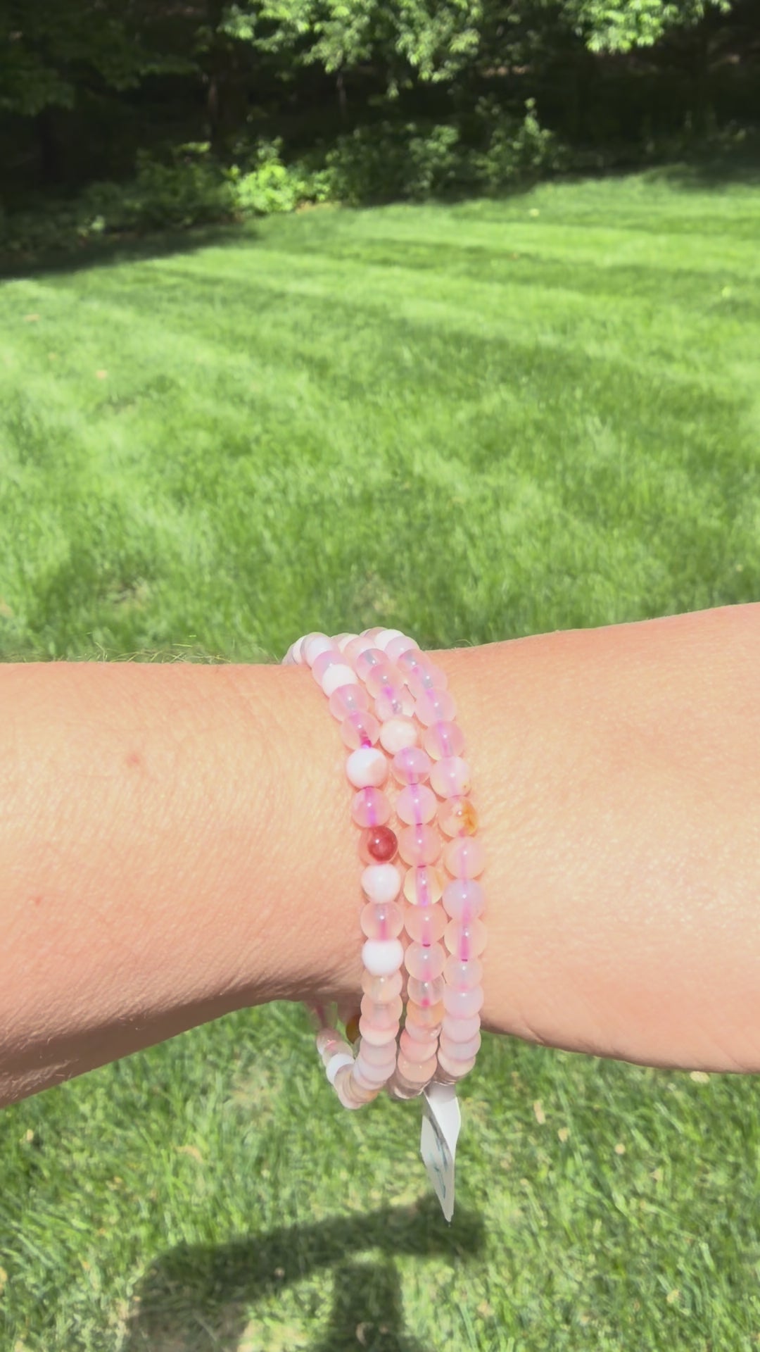 Load and play video in Gallery viewer, Flower Agate Stretchy Bracelet - Growth, Nurturing &amp;amp; New Beginnings
