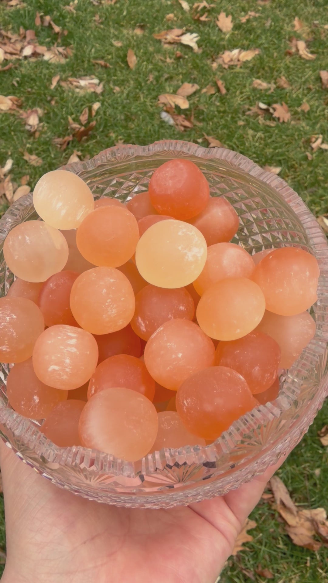 Load and play video in Gallery viewer, Natural Peach Selenite (Satin Spar) Tumble from Morocco- NEW ARRIVAL!
