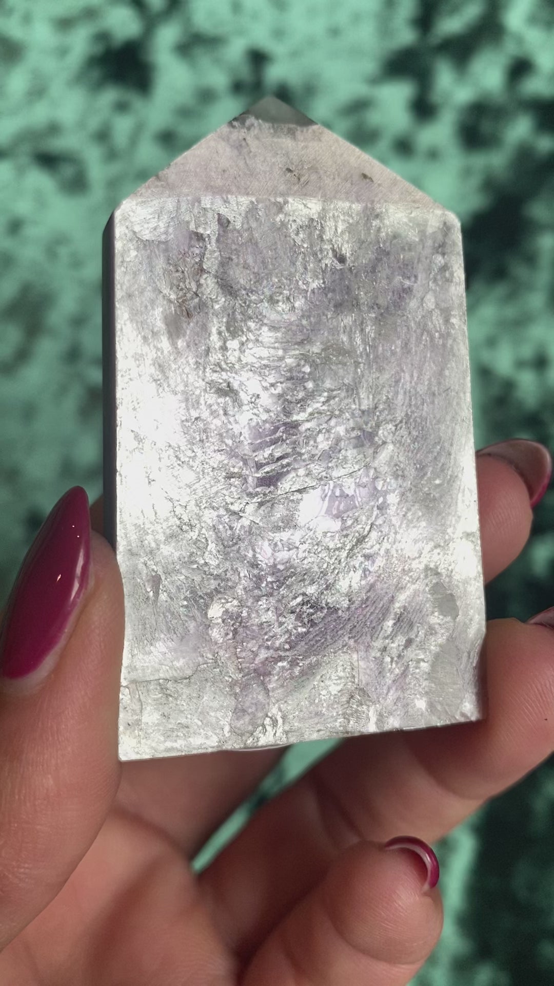 Load and play video in Gallery viewer, Lepidolite Purple Mica Obelisk
