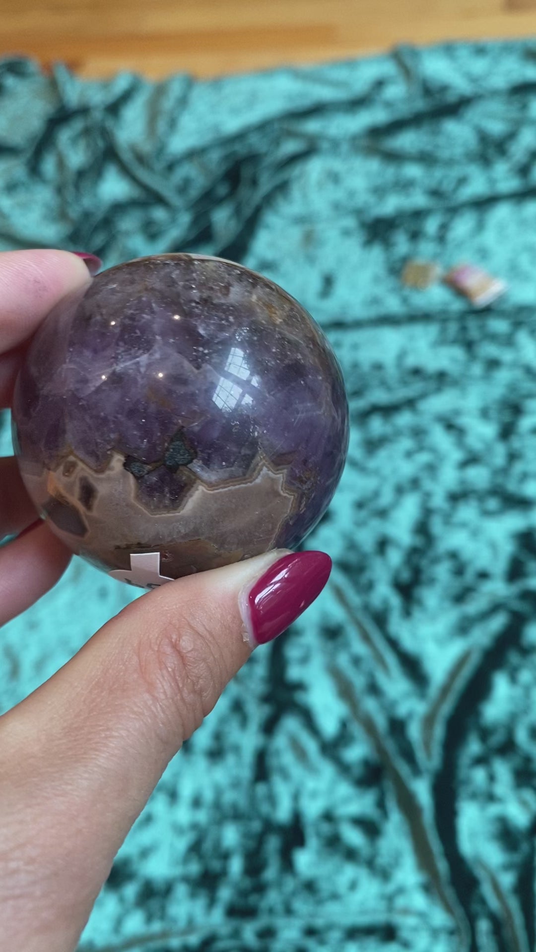 Load and play video in Gallery viewer, Amethyst Lace Agate Sphere
