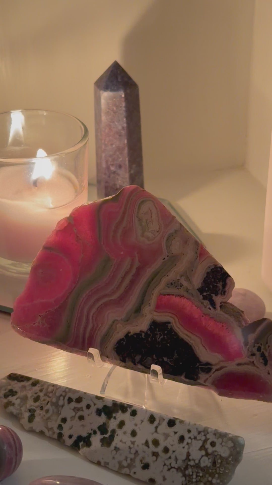 Load and play video in Gallery viewer, Rhodochrosite Slabs (Argentina)

