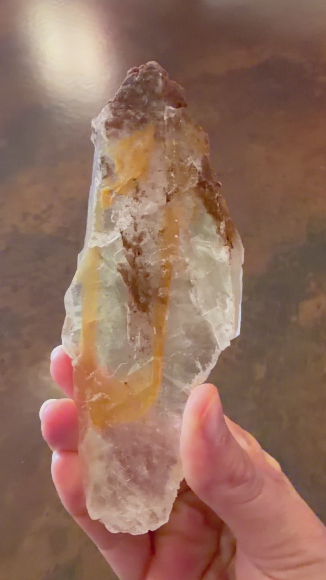 Load and play video in Gallery viewer, Natural Golden Phantom Selenite from Utah. NEW ARRIVAL!
