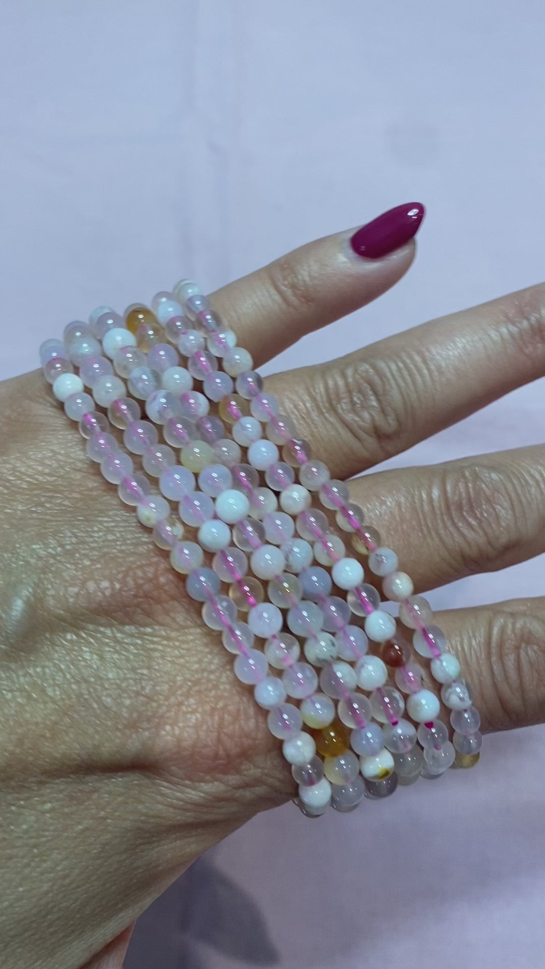 Load and play video in Gallery viewer, Flower Agate Stretchy Bracelet - Growth, Nurturing &amp;amp; New Beginnings
