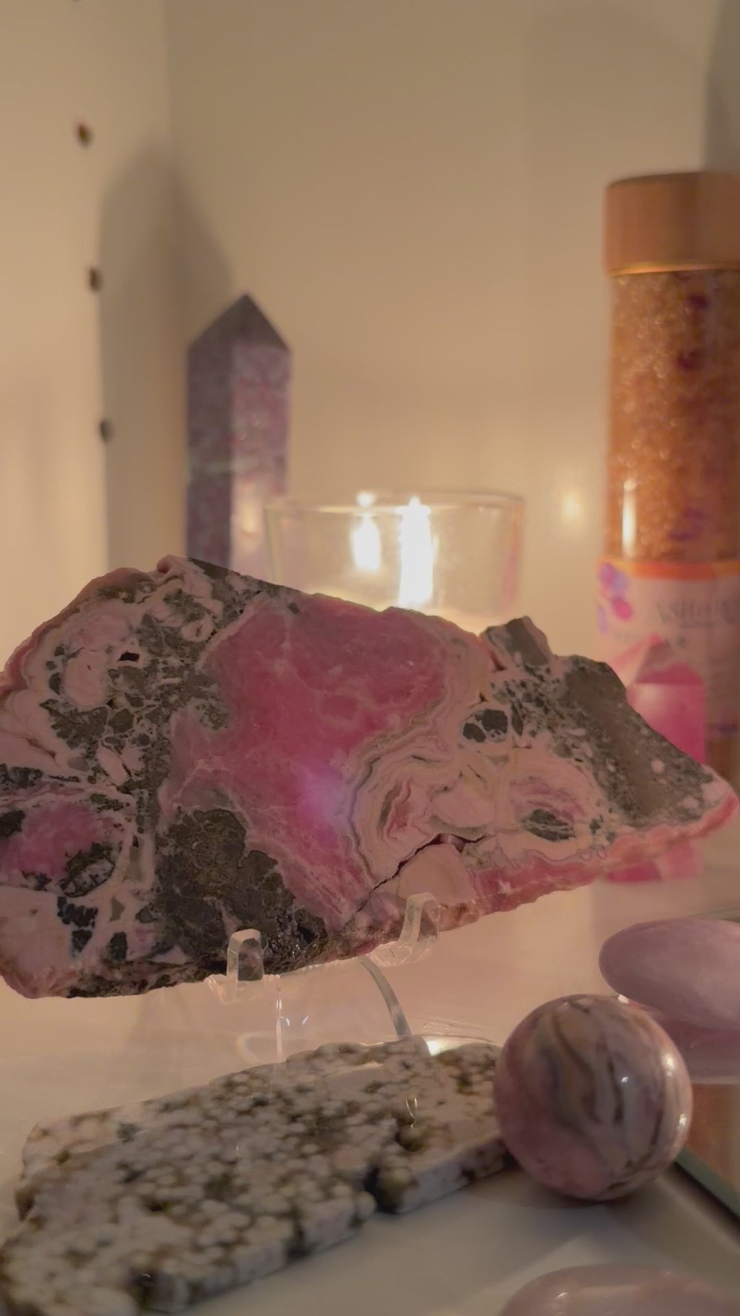 Load and play video in Gallery viewer, Rhodochrosite Slabs (Argentina)
