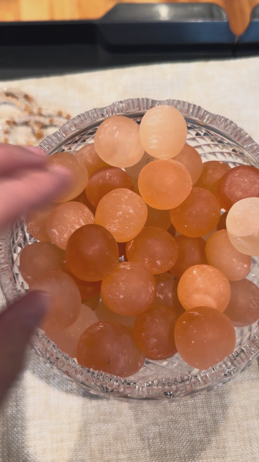 Natural Peach Selenite (Satin Spar) Tumble from Morocco- NEW ARRIVAL!