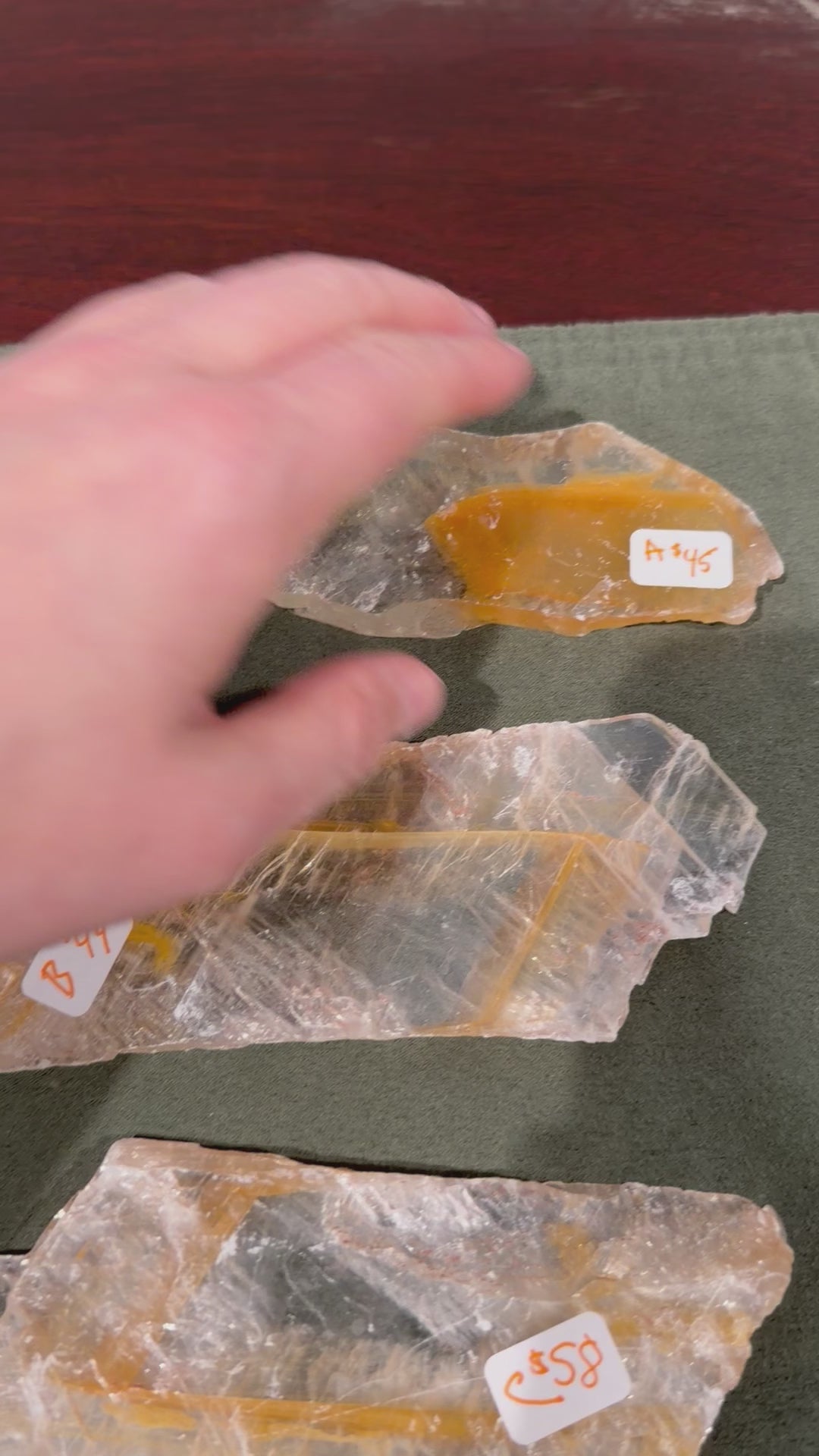 Load and play video in Gallery viewer, Natural Golden Phantom Selenite from Utah. NEW ARRIVAL!
