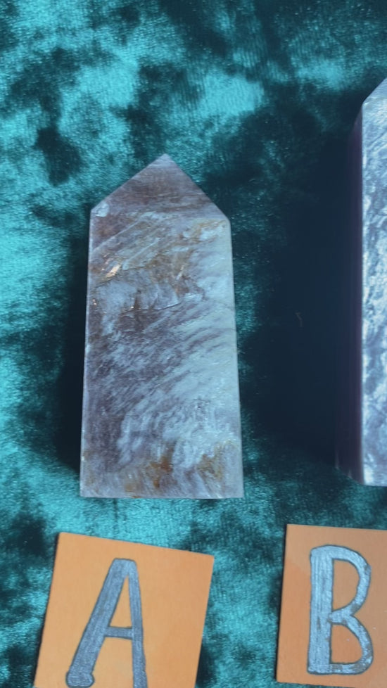 Load and play video in Gallery viewer, Lepidolite Purple Mica Obelisk
