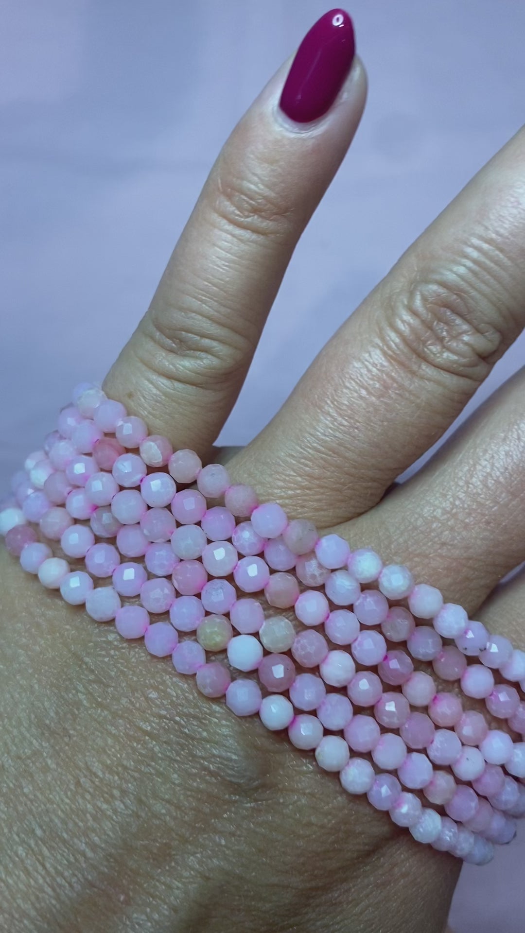 Load and play video in Gallery viewer, Pink Opal Stretchy Bracelet - Love, Healing &amp;amp; Emotional Renewal
