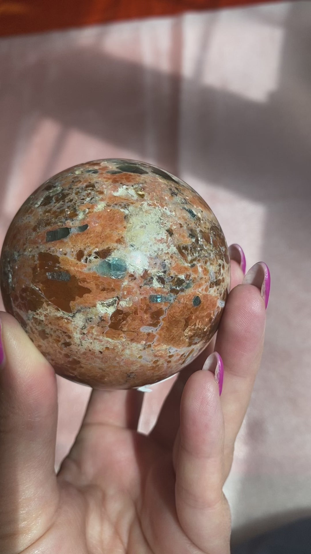 Load and play video in Gallery viewer, Sunstone Apatite Sphere
