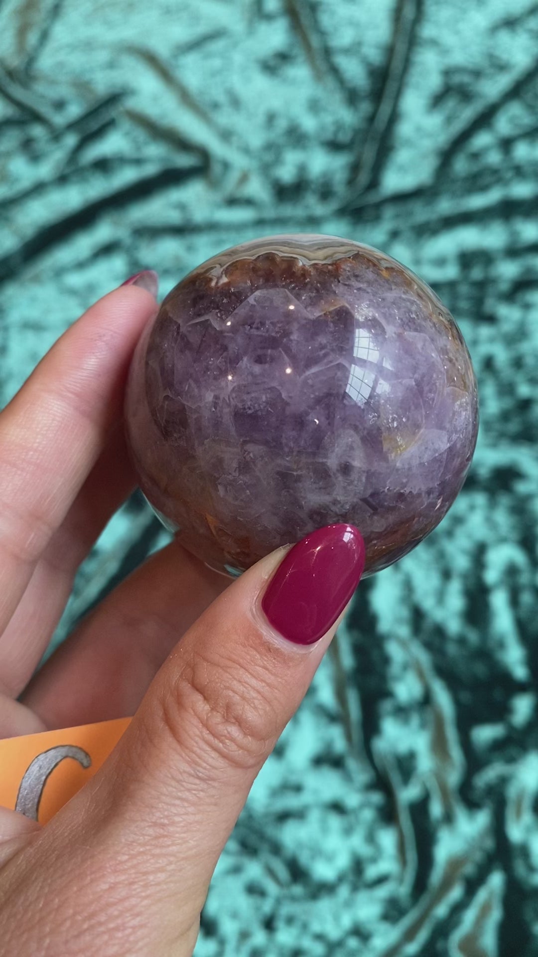 Load and play video in Gallery viewer, Amethyst Lace Agate Sphere
