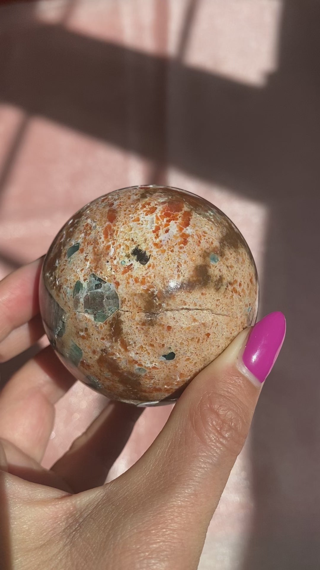 Load and play video in Gallery viewer, Sunstone Apatite Sphere
