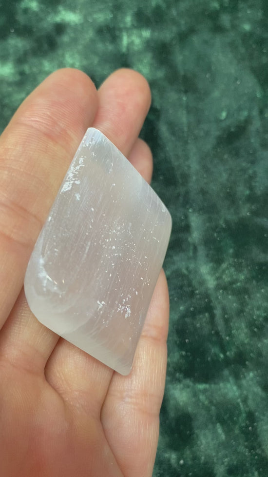 Selenite Palm Stone