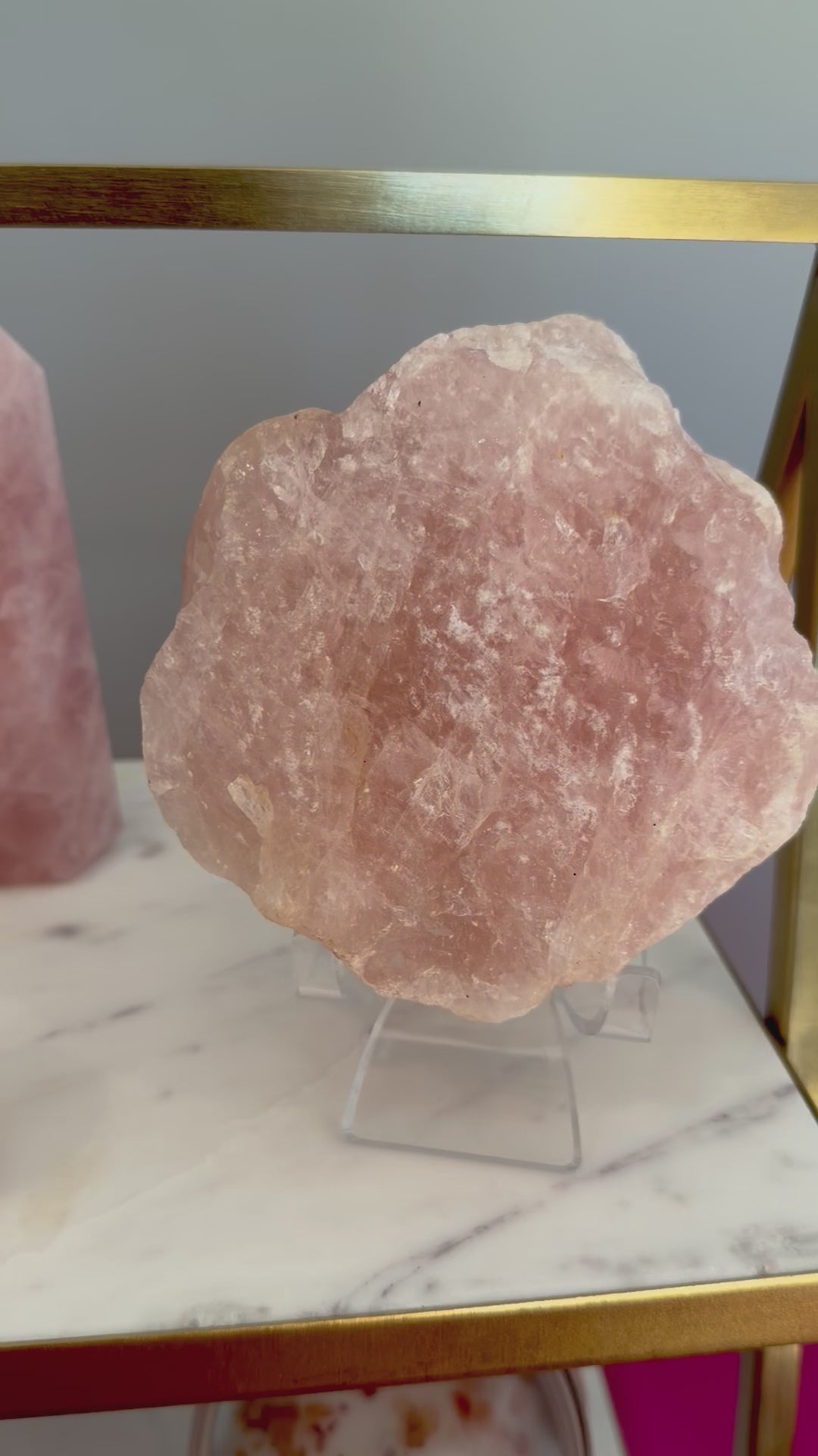 Load and play video in Gallery viewer, Large Raw Rose Quartz – Heart Healing Crystal
