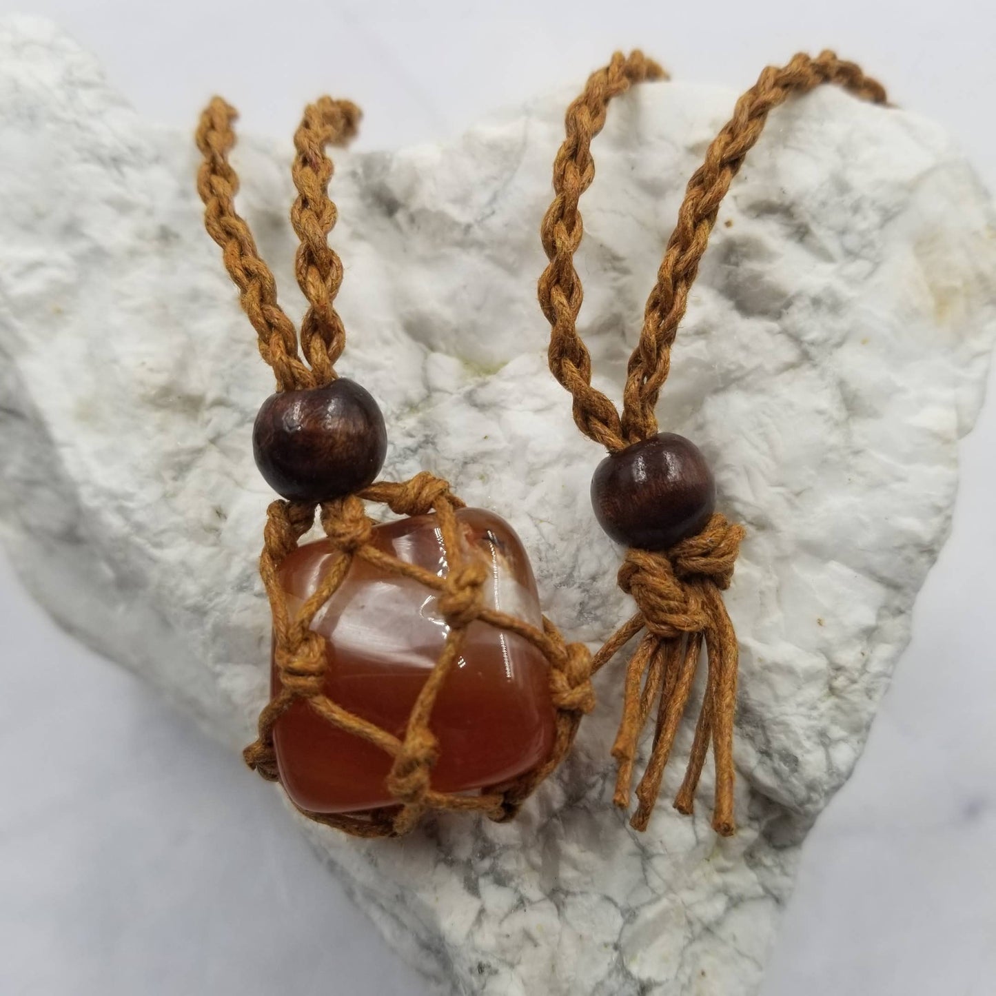 Load image into Gallery viewer, Natural Stone Interchangable Weave Cage Necklaces in Red
